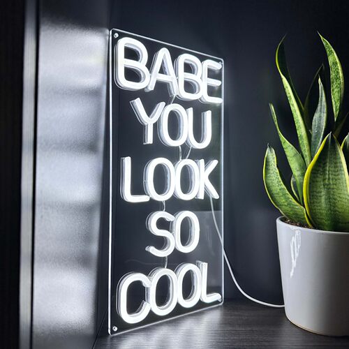 baby you look so cool霓虹灯咖啡店、卧室、背景氛围布置字母发