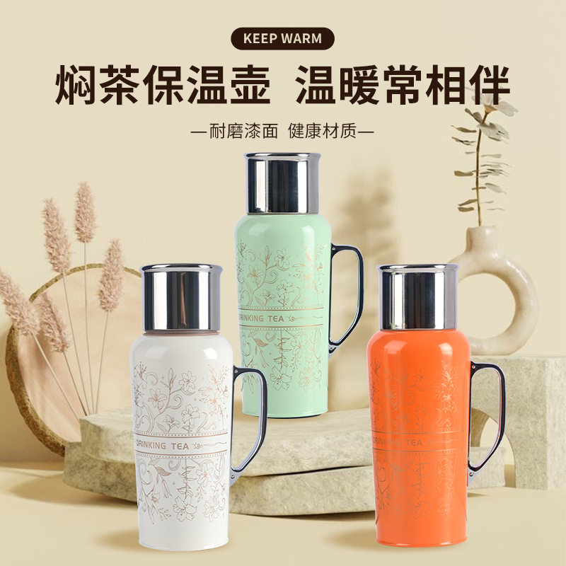 316不锈钢国风繁花显温茶壶