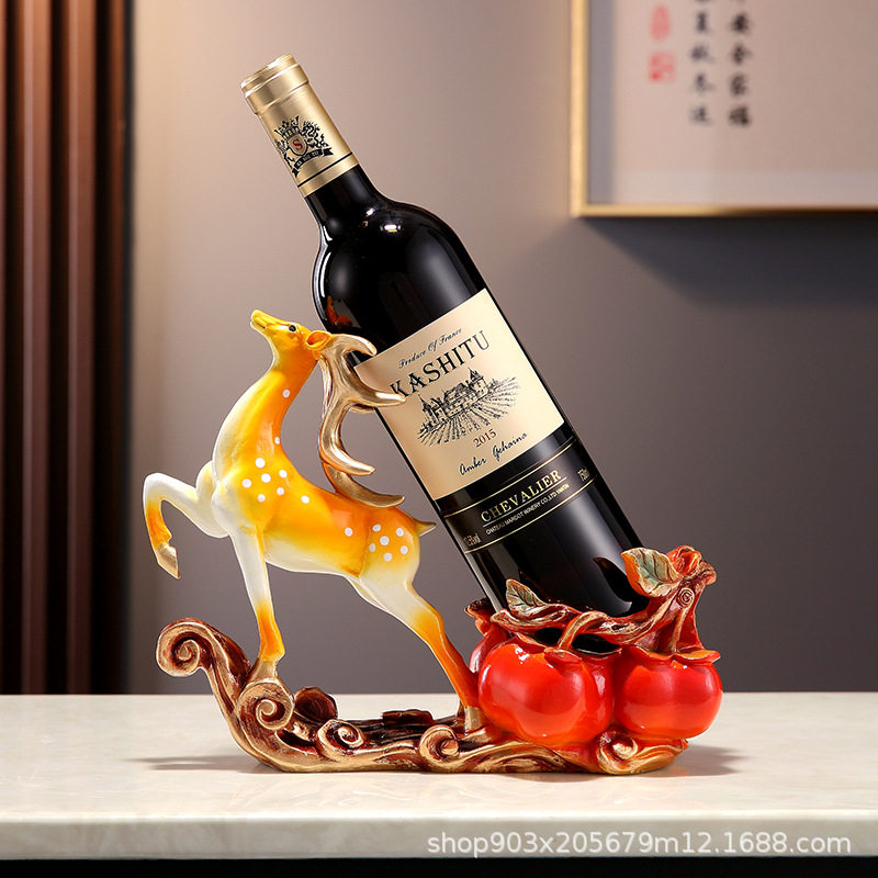 鹿酒架摆件新中式红酒托创意招财客厅电视柜玄关酒柜装饰批发高档