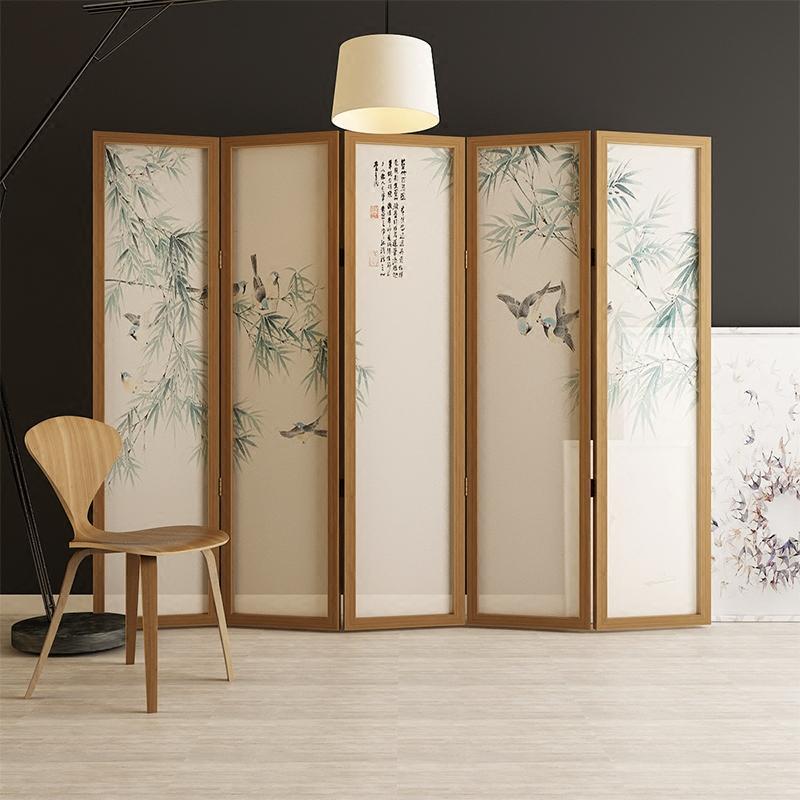 中式古典实木屏风玄关隔断折屏办公室茶楼酒店餐厅屏风移动可折叠