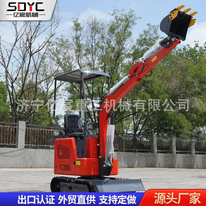 出口小型挖掘机1吨1.2吨1.8吨家用农用小挖机果园大棚工程挖掘机