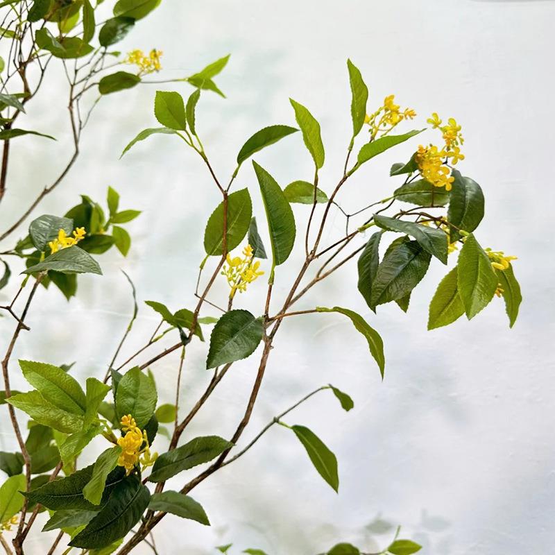 仿真桂花树室内仿真树造景简约轻奢软装布置落地摆放花艺绿植景观