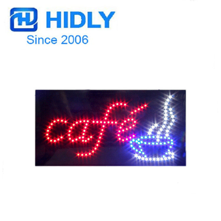 LED灯箱电子灯箱led招牌成品闪动字灯箱咖啡店铺营业中招牌