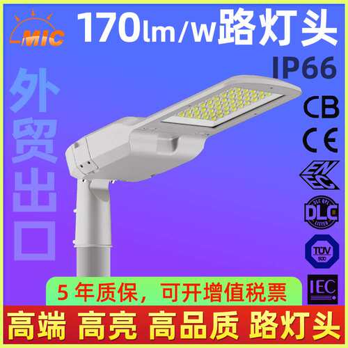 MIC灯具插电式路灯头ENEC+认证免工具25/50/60W瓦LED道路灯泛光灯