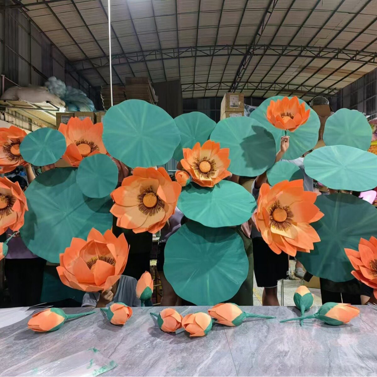 荷花仿真花主题造景新中式庭院布置室内户外装饰国风荷花莲花秋意