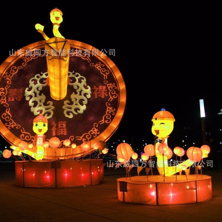 2021春节元宵大型花灯展览会led彩灯牛年牛花灯庙会集会灯笼展