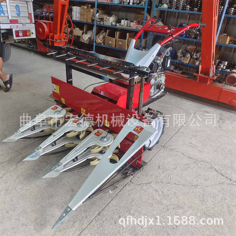 家用小型割晒机 汽油机自走式割稻机 一米割幅自动侧倒割晒机