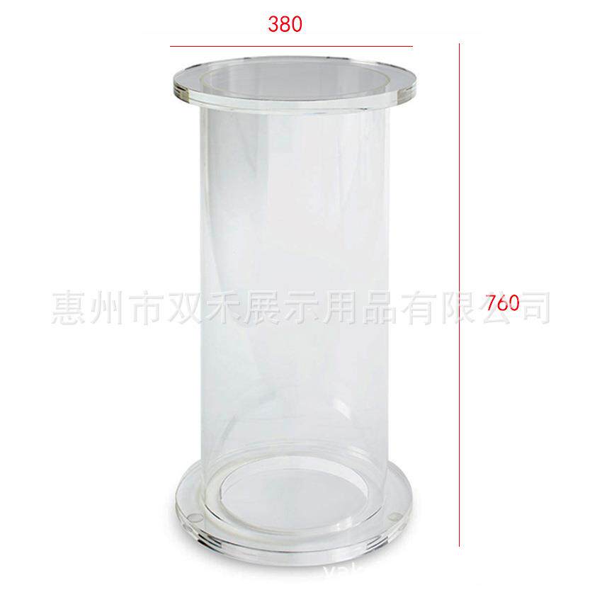 亚克力透明圆柱花架客厅落地水晶置物架雕像与艺术轻奢高级展示台