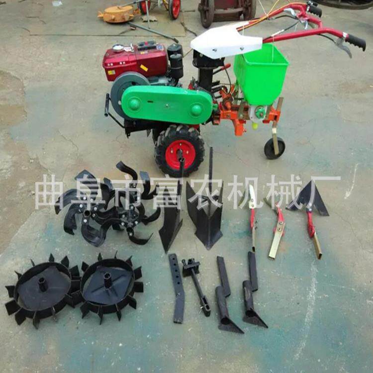 旋耕施肥播种一体机玉米播种机旋耕播种施肥机手推式播种机