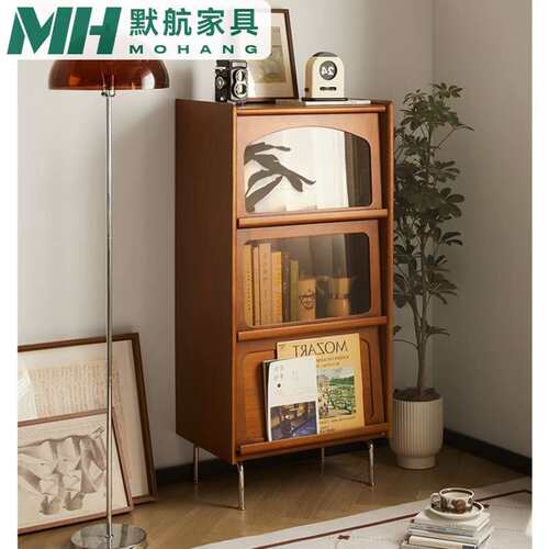 中古实木书柜客厅立柜杂志柜收纳储物柜日式落地柜默航
