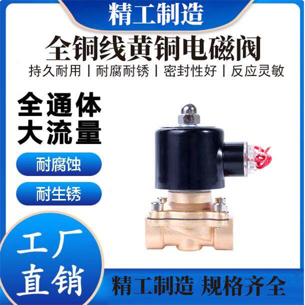 常闭电磁阀电磁控制阀220v开关气阀控制阀AC220V 24V4分2分放水阀