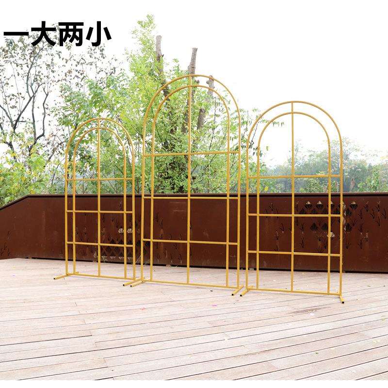 新款婚庆铁艺拱门舞台屏风花田喜事摆件橱窗花架道具婚礼布置装饰