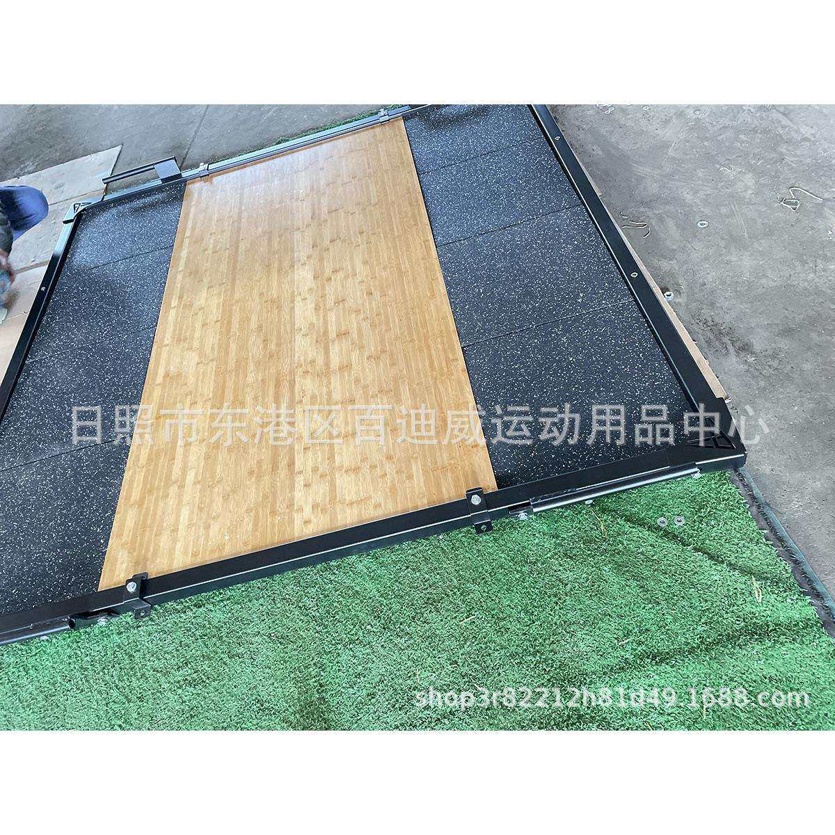 商用健身房举重平台 家用健身房举重缓冲垫 竹胶板橡胶举重平台