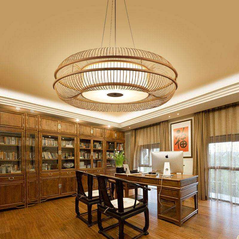新中式禅意个性简约竹编吊灯东南亚民宿竹编日式卧室茶室客厅竹灯
