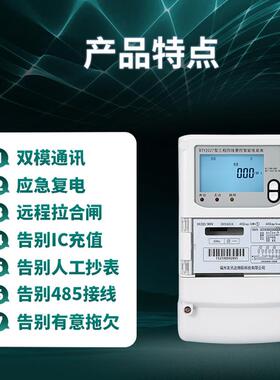 公寓宿舍国网表4G三相壁挂式多用电表 DTY2027远程预付费智能电表