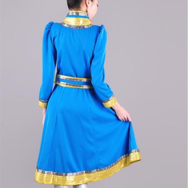 蒙古舞蹈服装演出服女蒙古袍日常生活装布料工作服装蒙族广场舞服