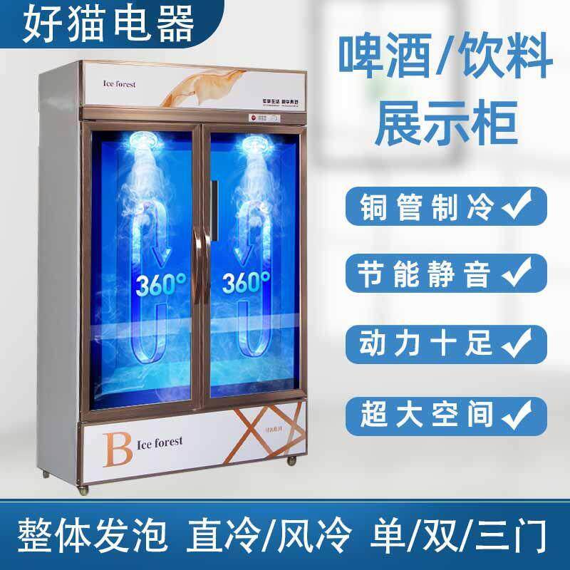 商用啤酒饮料柜 单双三门立式饮料冷藏展示冰柜 超市水果保鲜冷柜