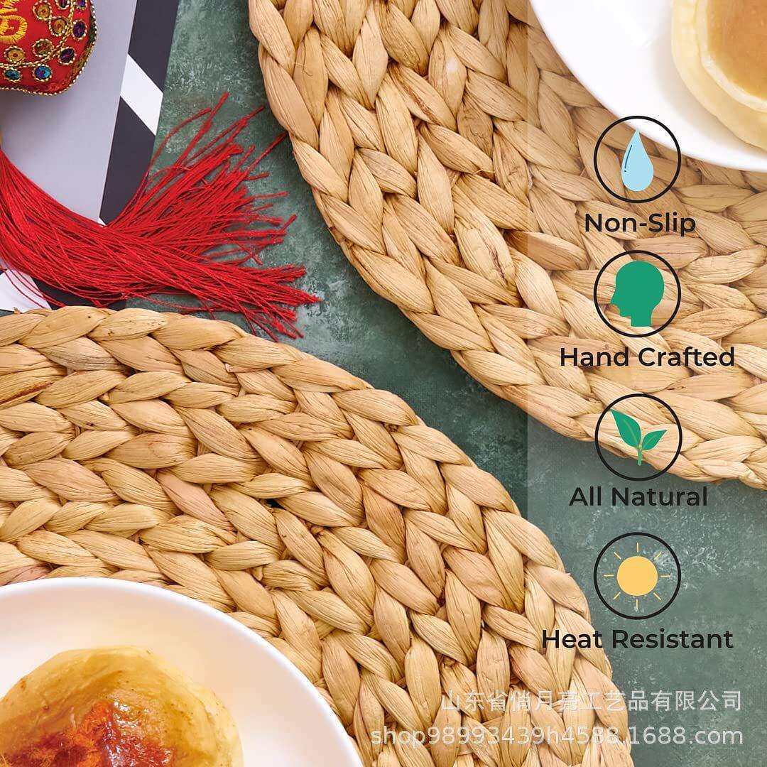 日式手工圆形编织草餐垫子隔热垫杯垫碗垫茶具锅垫桌垫砂锅垫壶垫