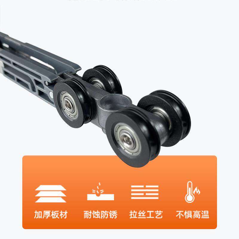门窗滑轮厨房门五金配件过道门推拉门静音金属杆双向缓冲吊轮