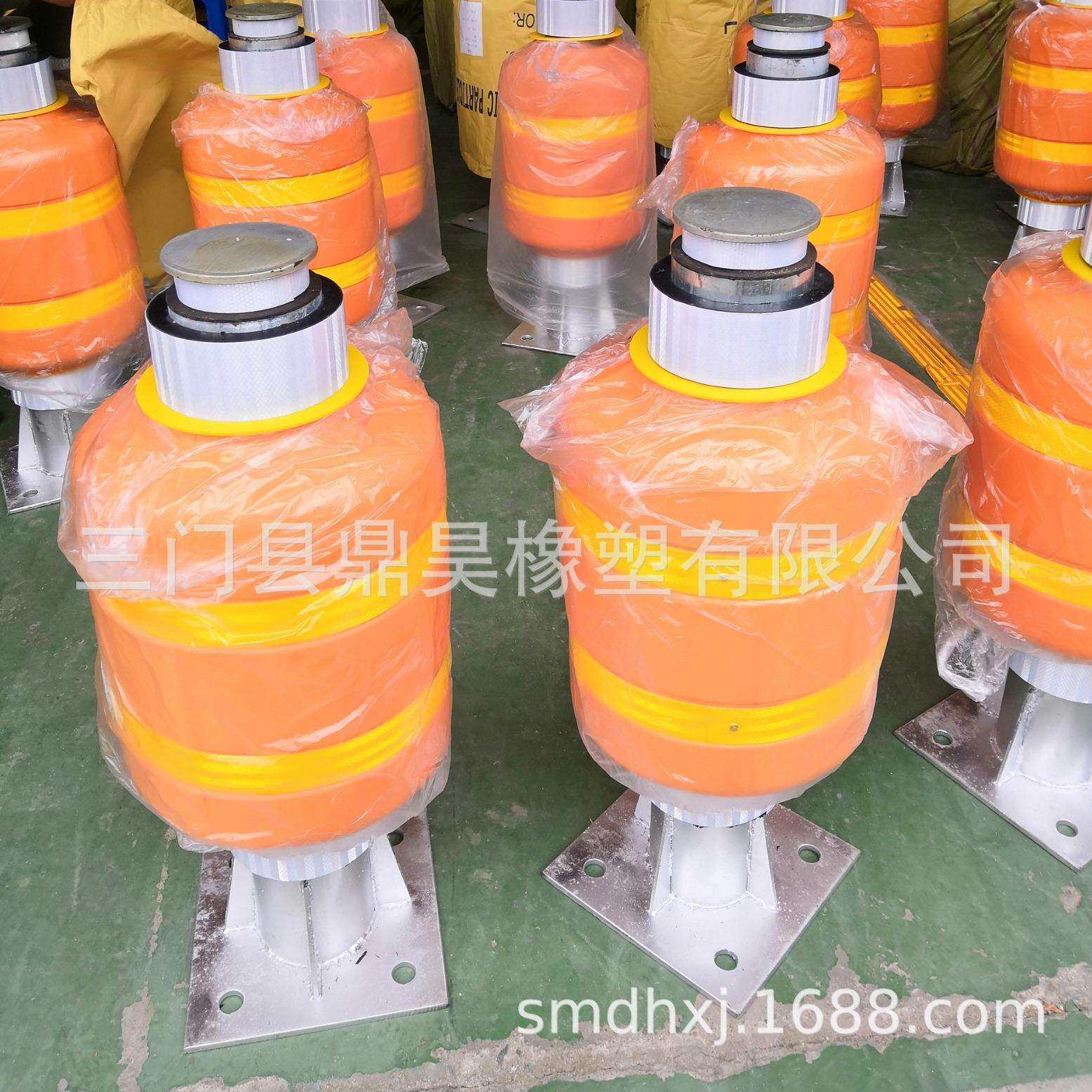 旋转式EVA防碰撞高弹性警示反光桶弯道警示防翻车塑料桶含立柱