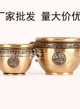 黄铜制作 象鼻缸 家用双耳象鼻缸 家居用品