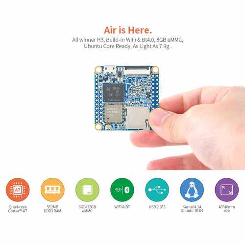 [NanoPi NEO Air]全志H3,超小IoT开发板,WiFi蓝牙,UbuntuCore