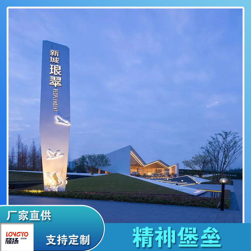 户外立式不锈钢导视牌导向牌商场室内指示牌道路精神堡垒广告牌
