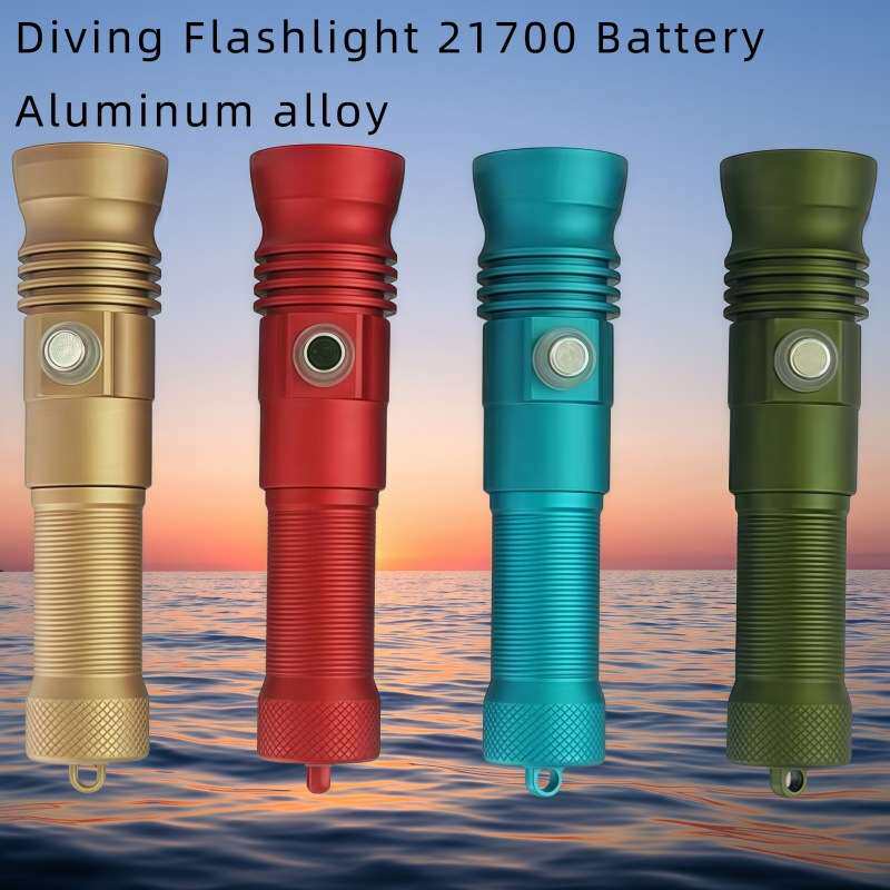 新款21700潜水电筒SST70强光3000流明夜潜探洞打捞200米防水手电