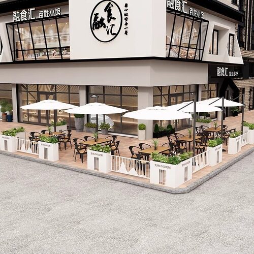 户外花箱围栏栅栏餐厅奶茶店商业街外摆花架室内庭院花槽网格铁艺