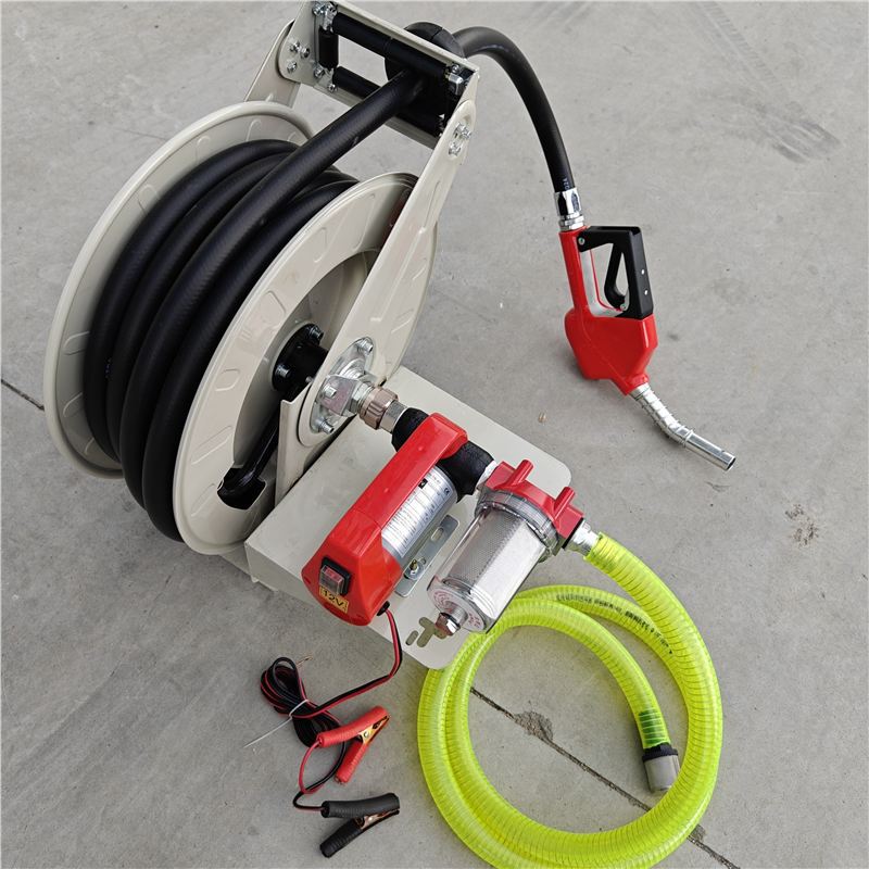 车载加油机12V油泵抽油自动伸缩卷管器小型全自动抽油设计抽油器