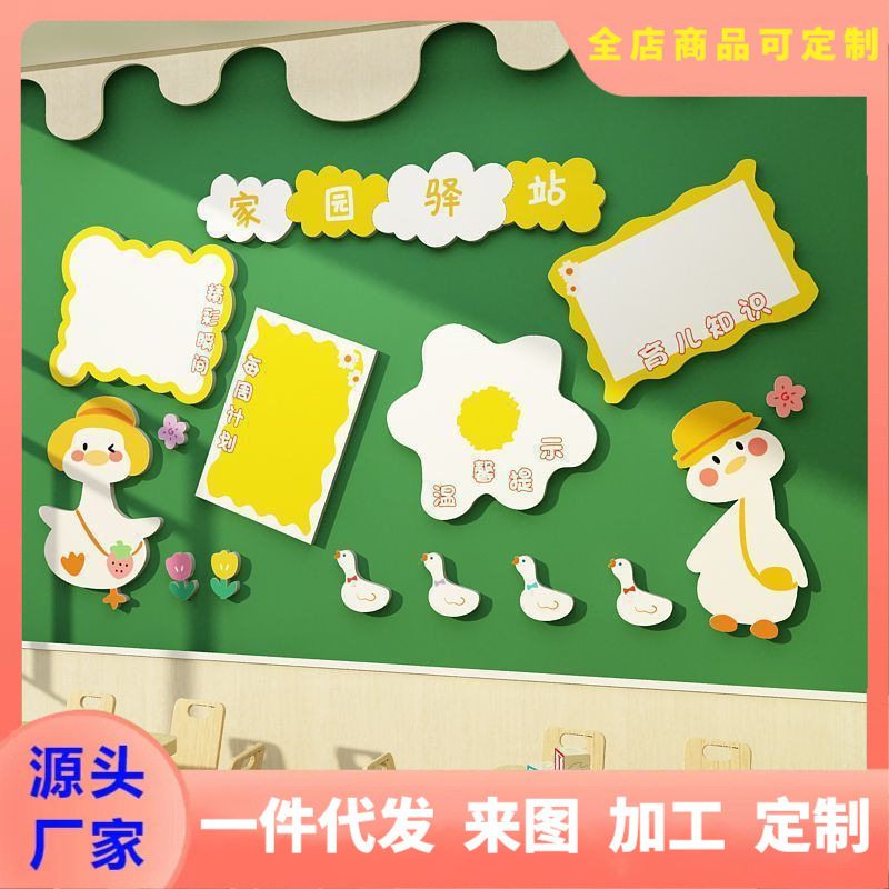 公告栏作品展示板幼儿园家园共育环创主题成托管班文化墙面装饰画