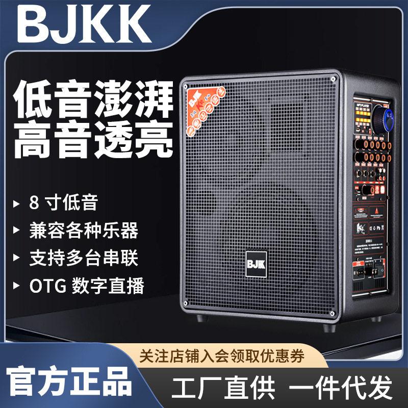 BJKK户外广场舞乐器音响大功率三分频便携式家庭聚会K歌手提音箱