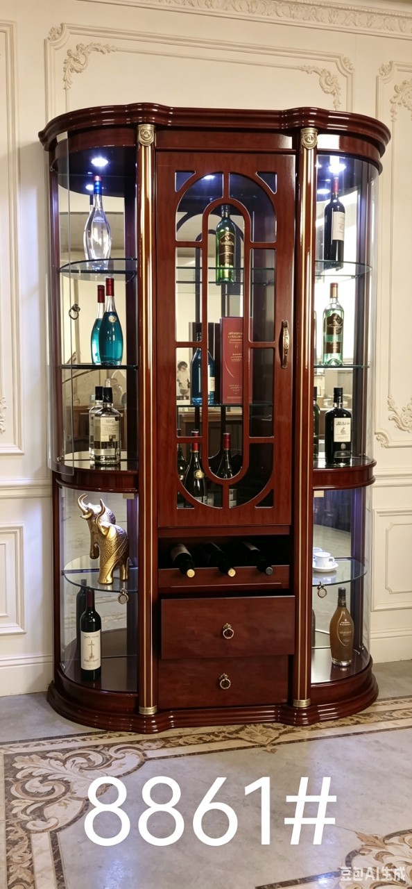 欧式酒柜客厅装饰柜美式红酒柜子餐厅展示柜酒柜家用餐边柜储物柜
