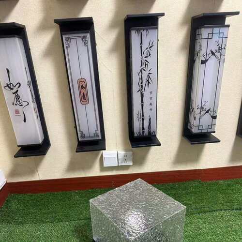 现货 不锈钢仿云石LED户外防雨壁灯 新中式别墅围墙灯