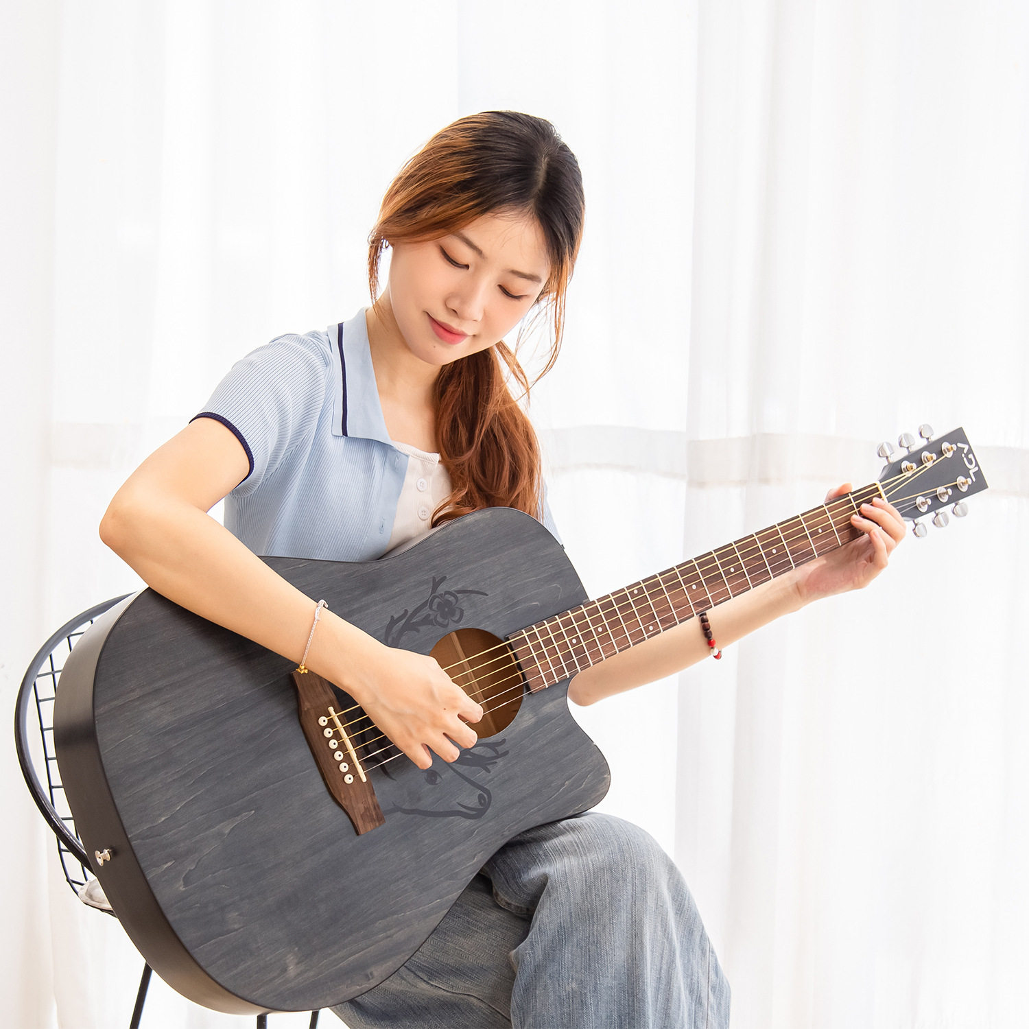 安德鲁吉他初学者入门41寸哑光民谣木吉他批发guitar厂家批发代发