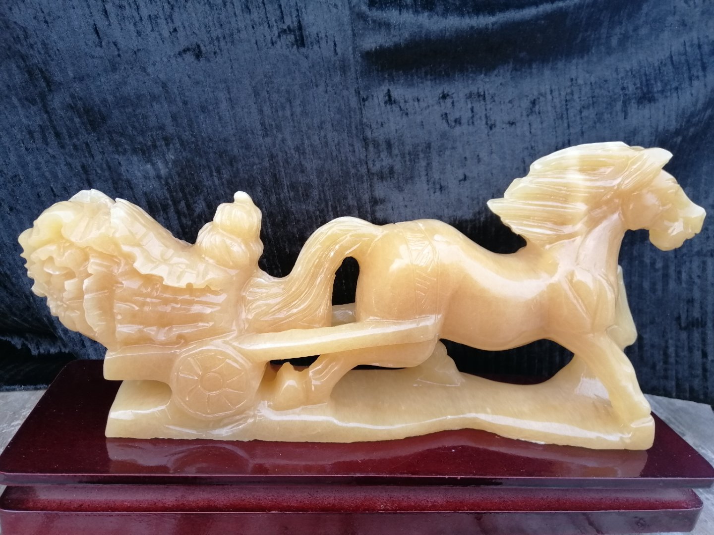 天然米黄玉马拉白菜助运生肖马风水吉祥物家居摆设摆件