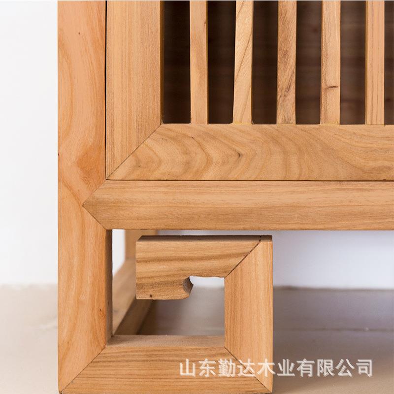 新中式厨房榆木餐边柜家用实木玄关储物柜子客厅墙边置物收纳柜