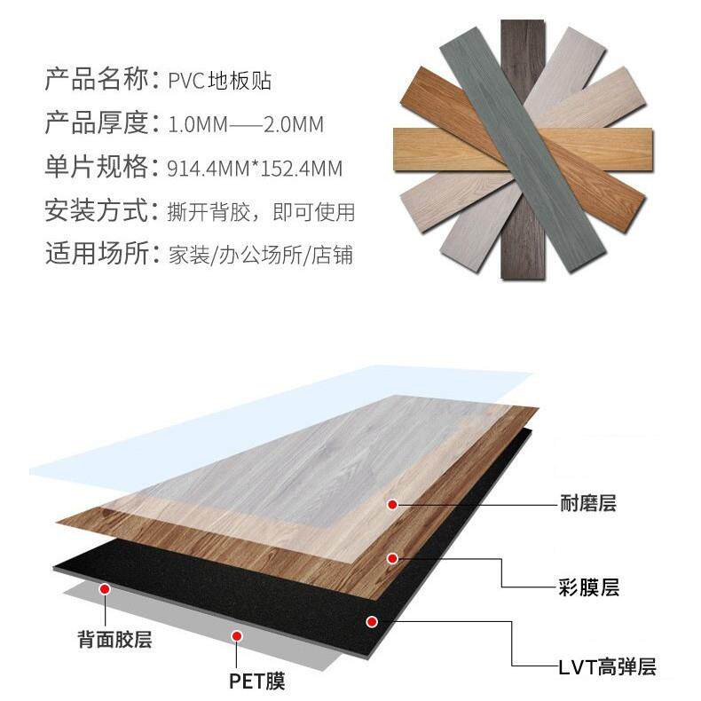 赛高PVC自粘地板贴家用加厚耐磨环保塑胶地板 【1箱等于5平方】