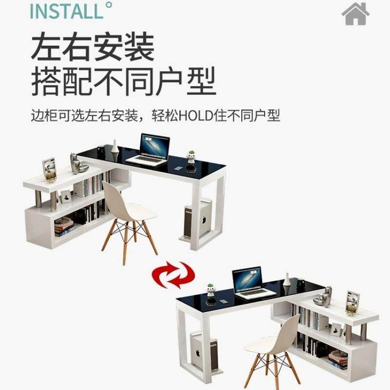 简易转角书桌书架一体桌书柜简约电脑台式桌子学生家用卧室出租屋