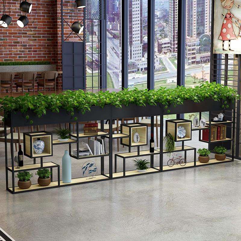 铁艺工业风餐厅隔断花架围栏客厅装饰办公室绿植矮屏风置物架创意