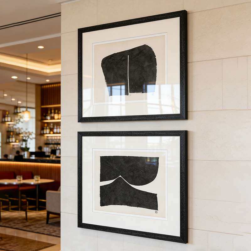 墨语 现代简约几何抽象客厅装饰画黑白艺术卧室挂画小众艺术壁画