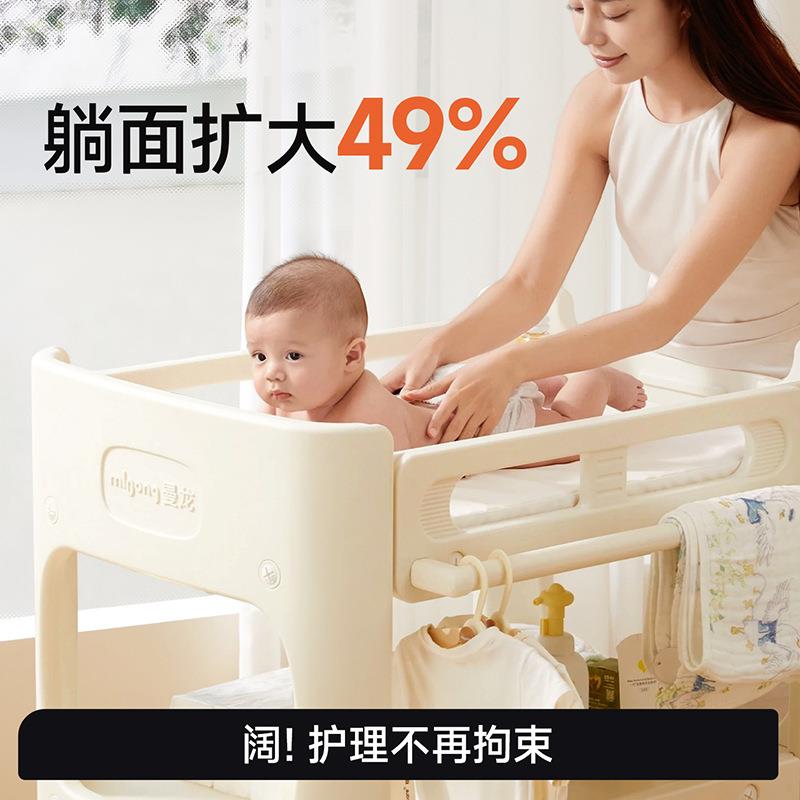 曼龙婴儿尿布台多功能洗澡安阔护理台新生家用收纳婴儿床宝宝抚触