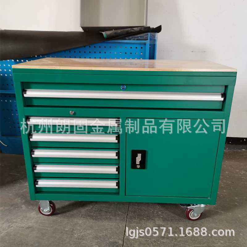 朗固8抽屉可移动工具车95109含柜内2汽修零件搬运手推车现货小车