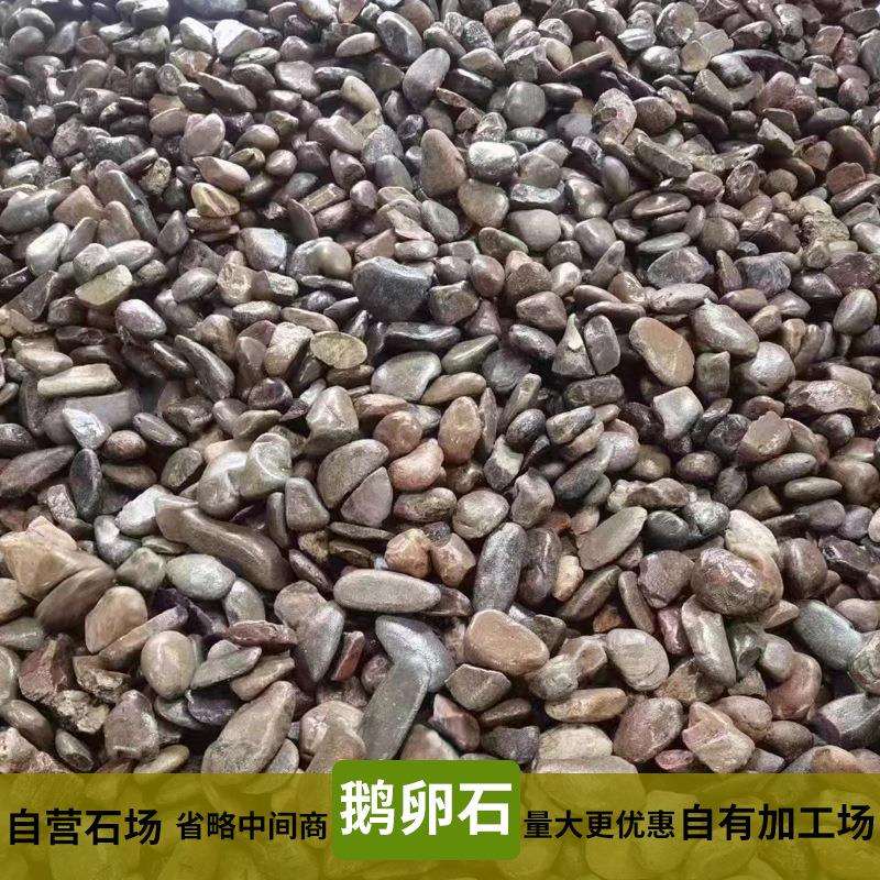 大量鹅卵石庭院鱼缸花园造景五彩色鹅软石头子雨花石原石天然