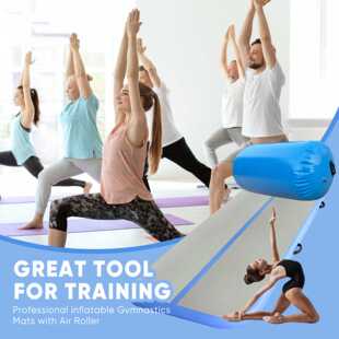 充气体操垫空气轨道滚磨垫后空翻辅助器滚筒式体操滚筒跆拳道瑜伽