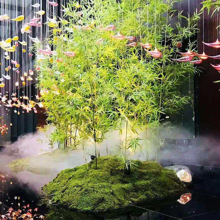 新款长杈加密竹子室内假毛竹摆件绿色家居橱窗装饰品植物套装