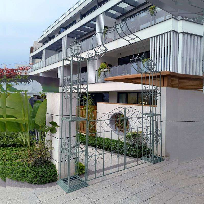 花园做旧拱门花架欧式户外庭院阳台婚礼专用落地式爬藤架支架铁艺