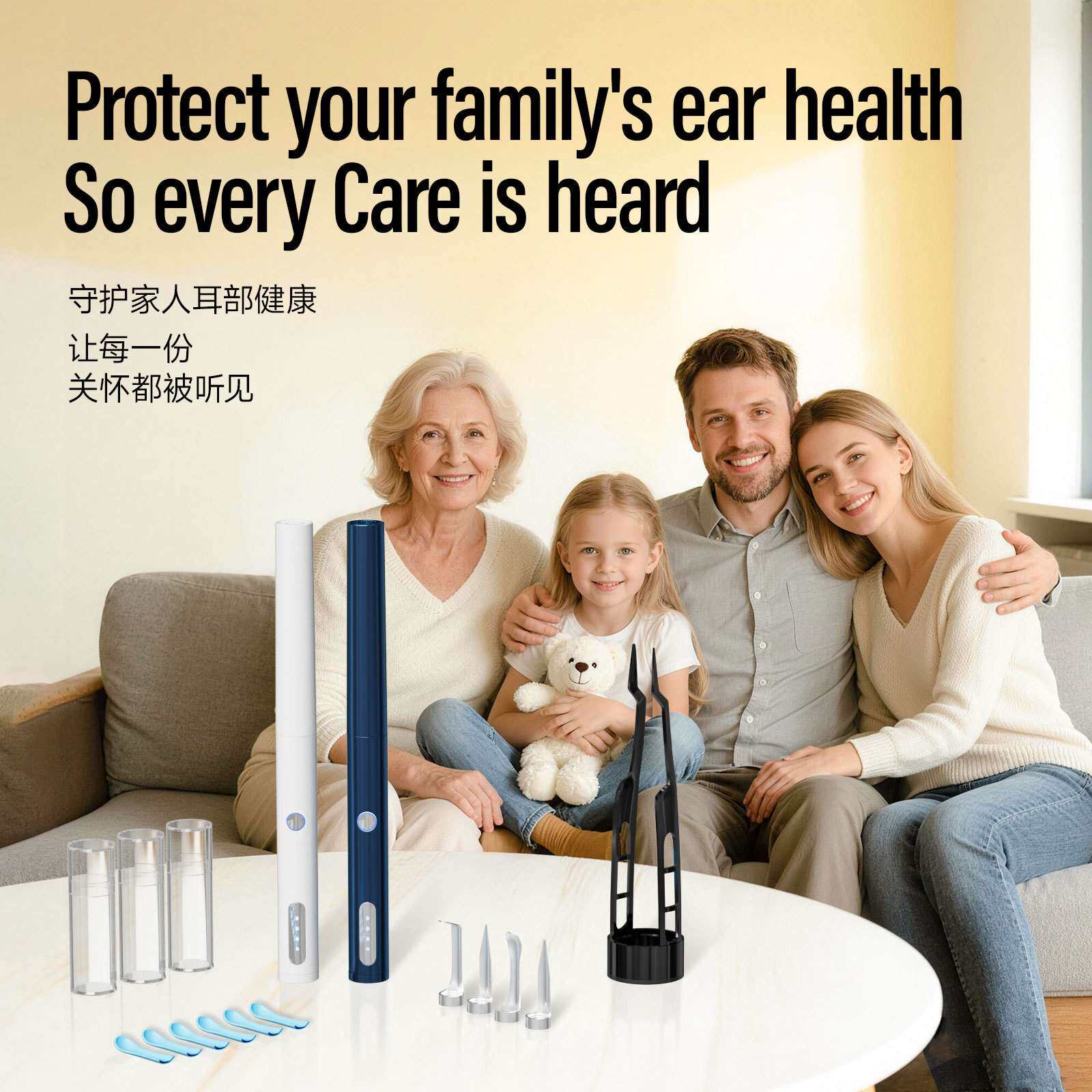 Endoscopic ear cleaner智能可视化挖耳勺套装耳朵清洁器带灯耳勺