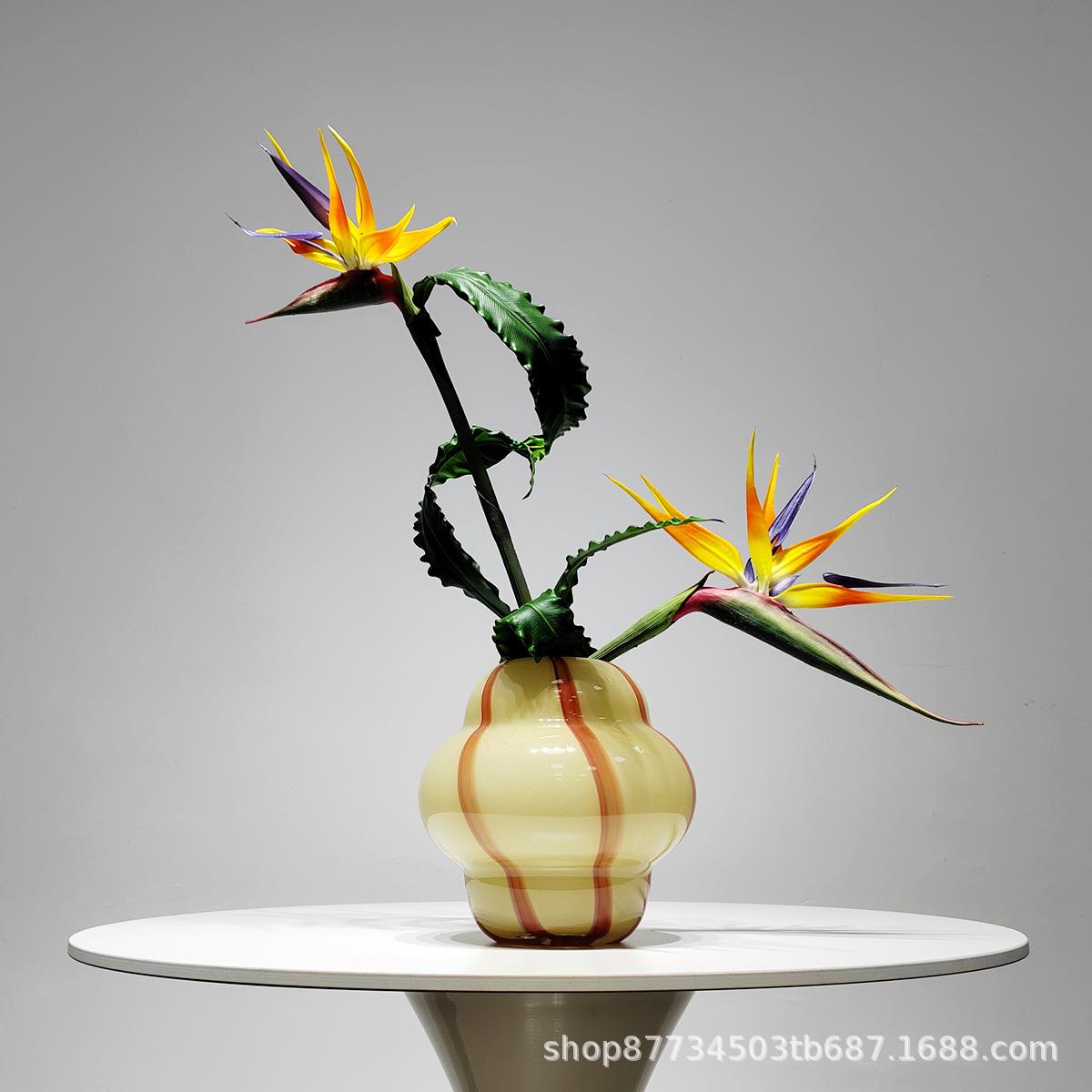 轻奢天堂鸟插花艺术摆件客厅茶几餐厅桌面简约仿真假花售楼处摆设