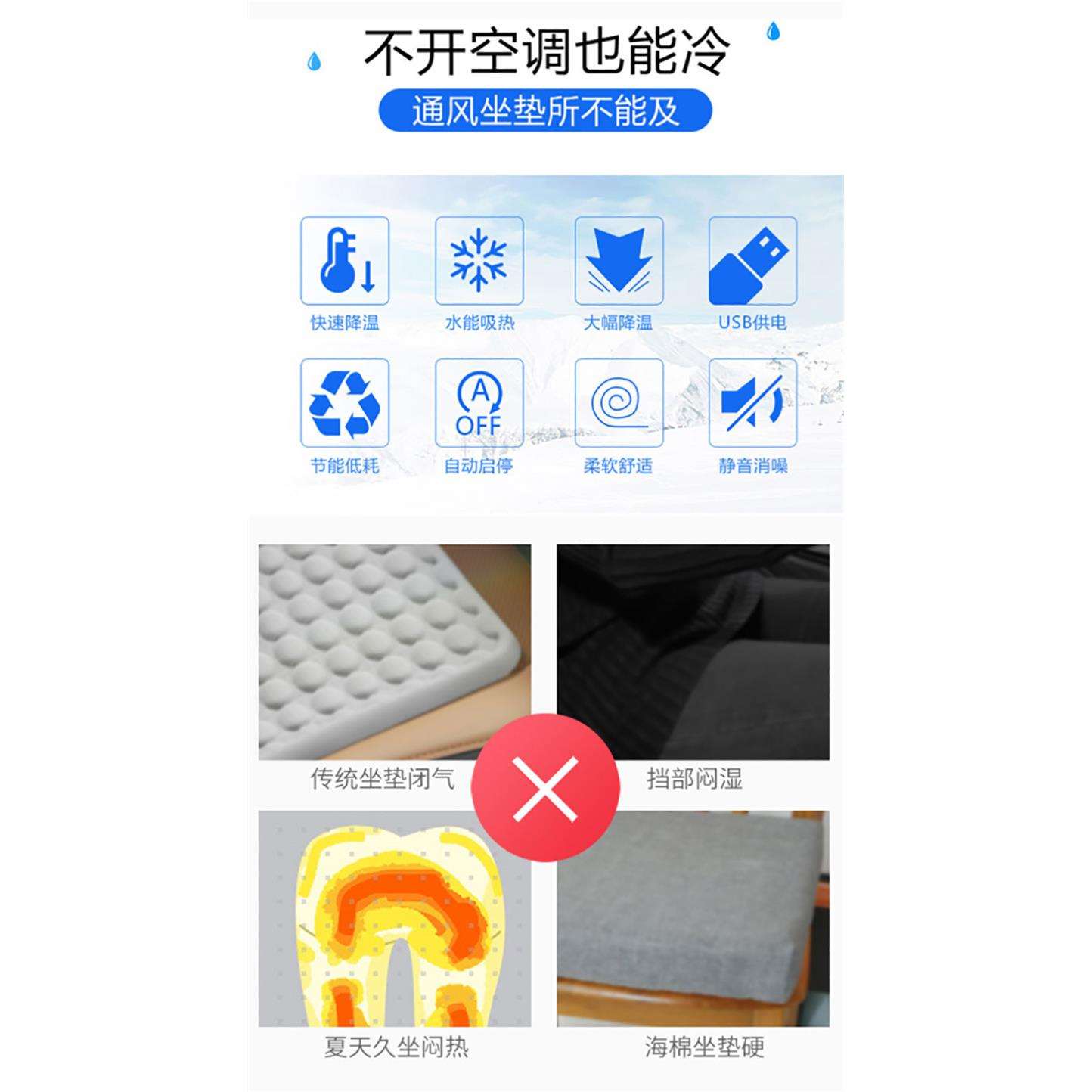 夏季汽车吹风水冷坐垫厂家车载风扇座椅按摩凉垫制冷通风座垫